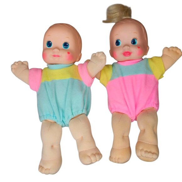 90s Magic Nursery Baby Dolls Twins 1992 Mattel‎ Boy Girl 9" Vintage - Picture 12 of 12